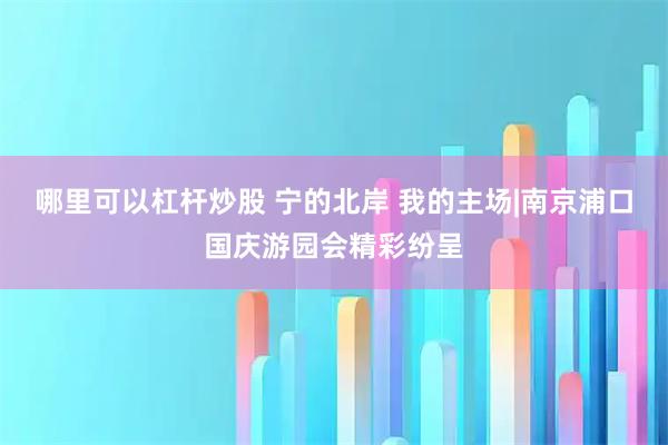 哪里可以杠杆炒股 宁的北岸 我的主场|南京浦口国庆游园会精彩纷呈