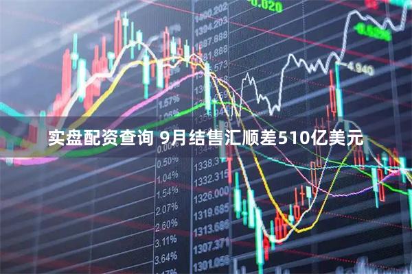 实盘配资查询 9月结售汇顺差510亿美元