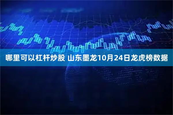哪里可以杠杆炒股 山东墨龙10月24日龙虎榜数据