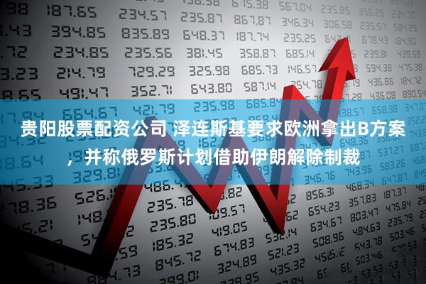 贵阳股票配资公司 泽连斯基要求欧洲拿出B方案，并称俄罗斯计划借助伊朗解除制裁